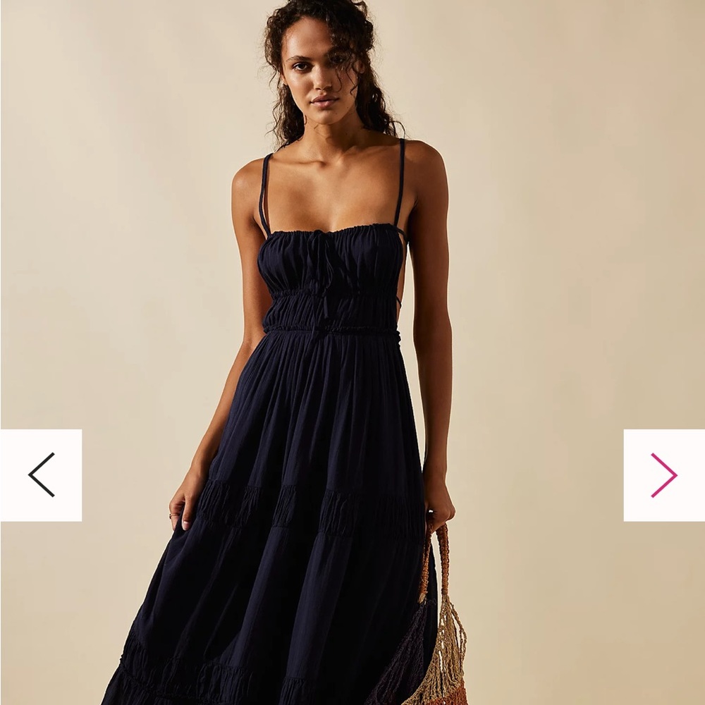 Free People Taking Sides Maxi in Navy